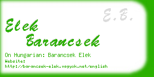 elek barancsek business card